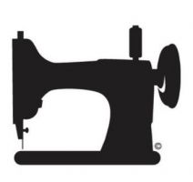 Fiber Flies Vinyl Window Sticker - Vintage Sewing Machine